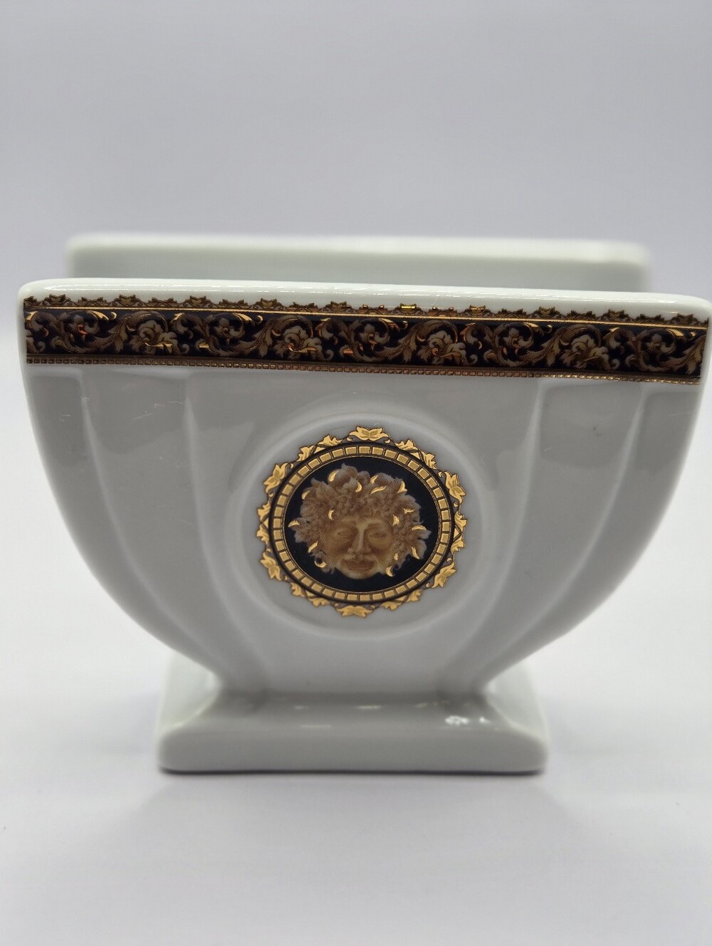 Limoges Bacchus White and Gold Ceramic Decorative Napkin Holder